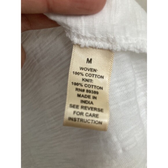 Studio West Bandana Sleeve White Tshirt Top Blouse White Size Medium - Picture 4 of 5